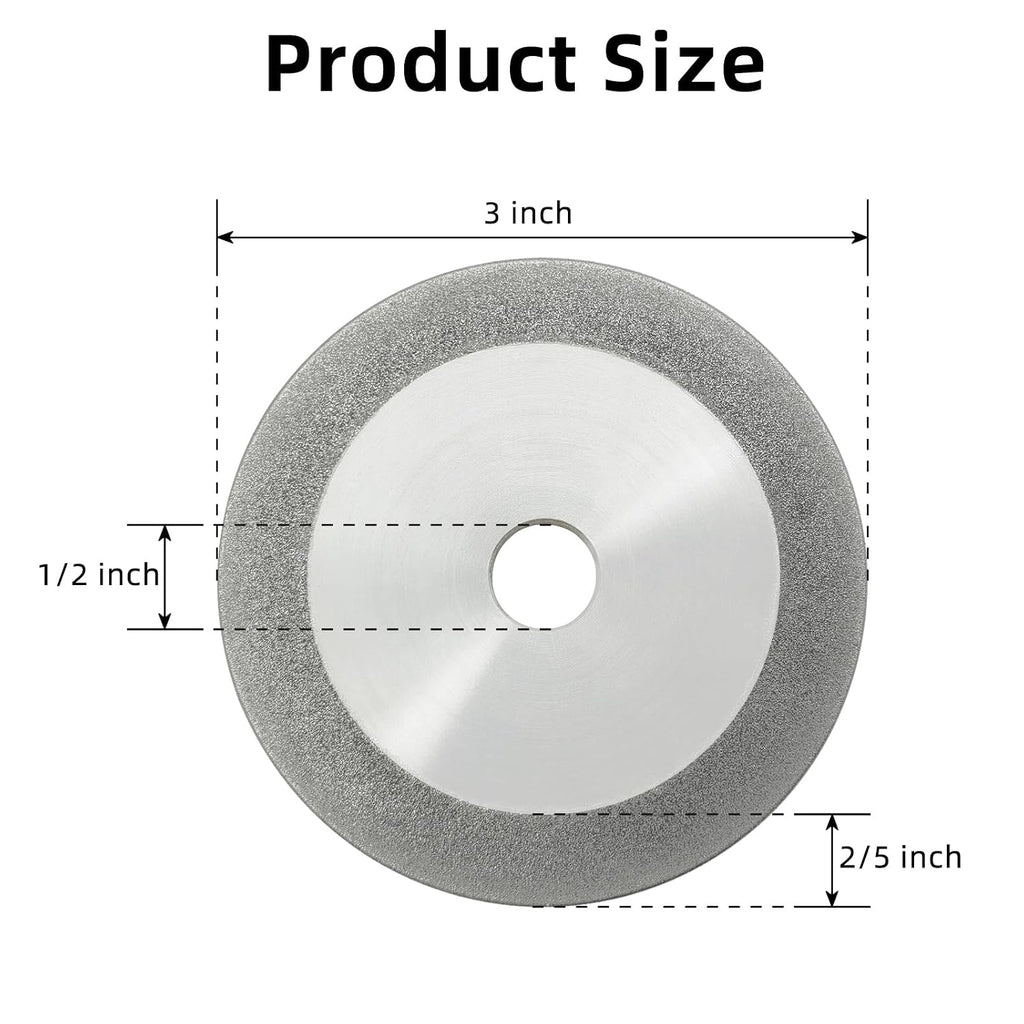 3 inch Diamond Grinding Wheel 150 Grit, 1/2" Arbor, 10mm Wide