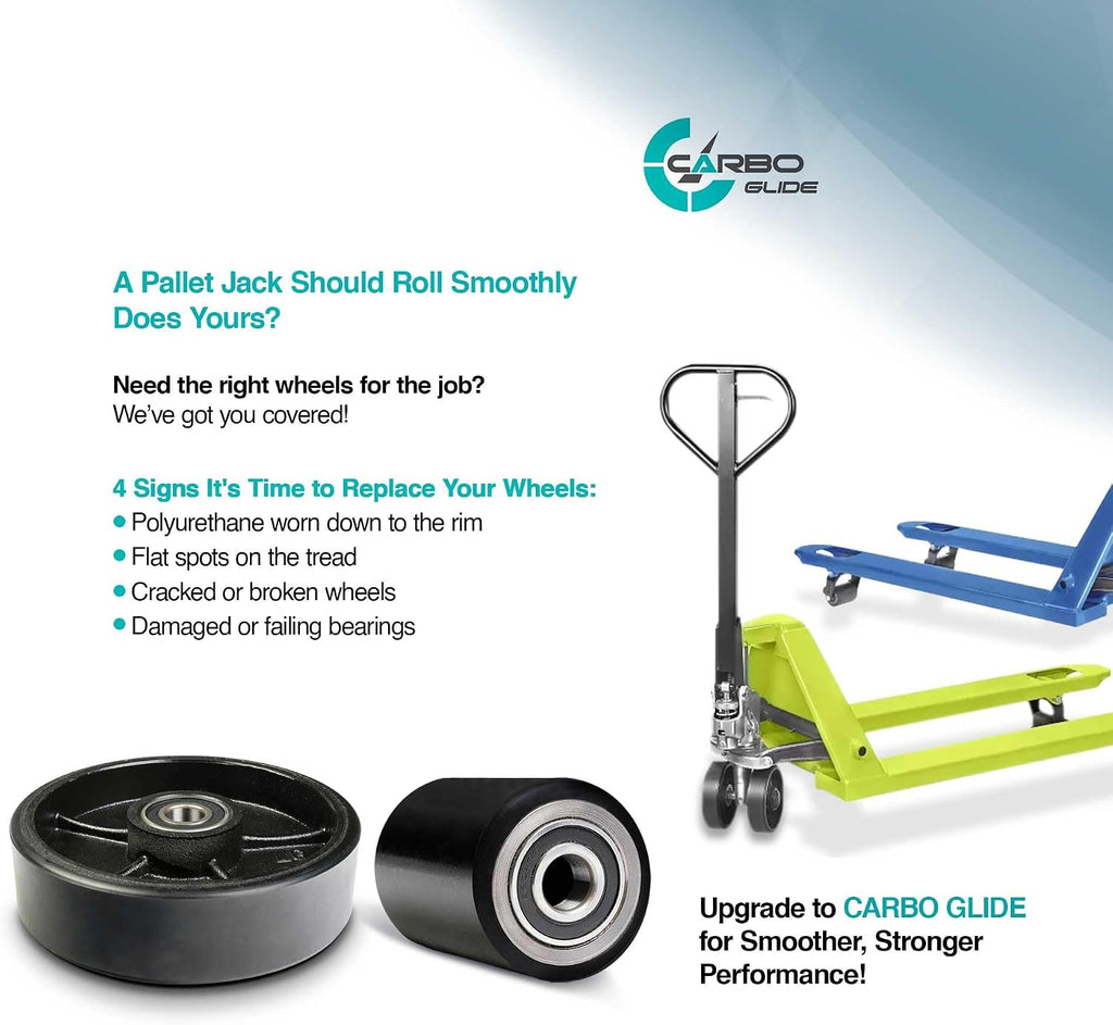 Pallet Jack/Truck FULL SET BLACK with Back Axle, Steering Wheels 7"x 2" Pair, Front Load Roller 3" x 3.75" Pair with