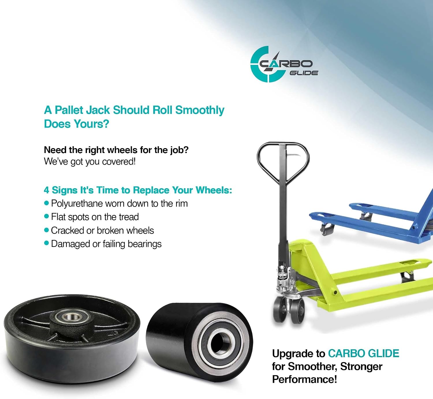 Pallet Jack/Truck FULL SET BLACK with Back Axle, Steering Wheels 7"x 2" Pair, Front Load Roller 3" x 3.75" Pair with