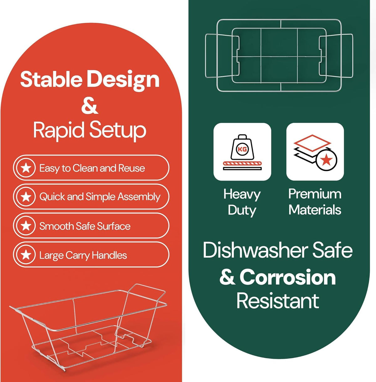 Chafing Wire Racks, Durable Steel Chafing Racks for Buffet - 6 Pack