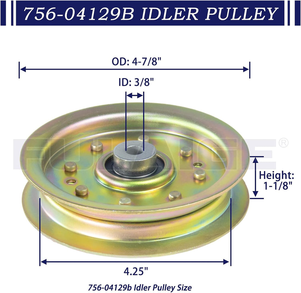 2 Pack 753-08171 756-04129B Idler Pulley for Cub Cadet 50" RZT 50