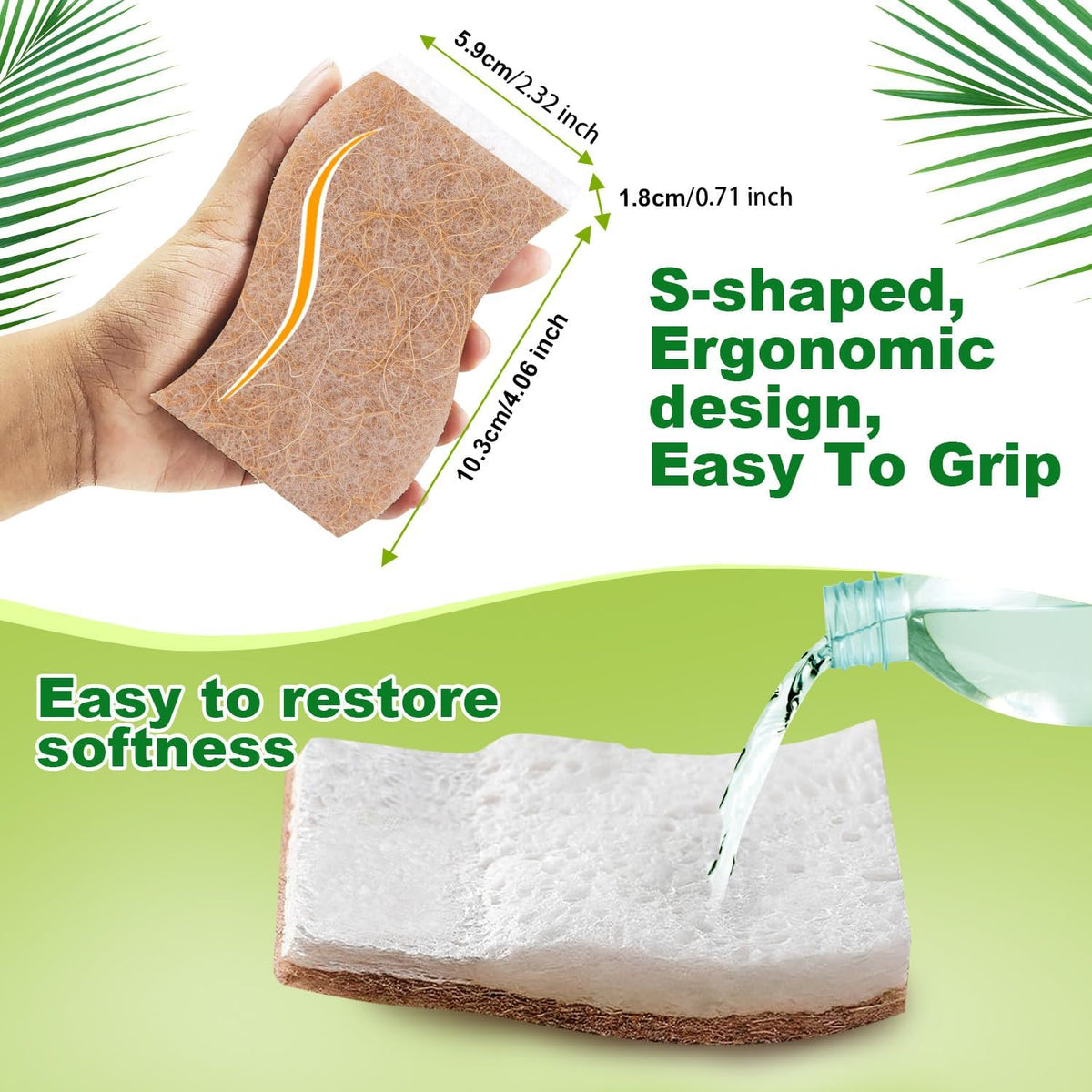 Kitchen Dish Sponges, 24 PK Non Scratch Natural Sponge for Dishes