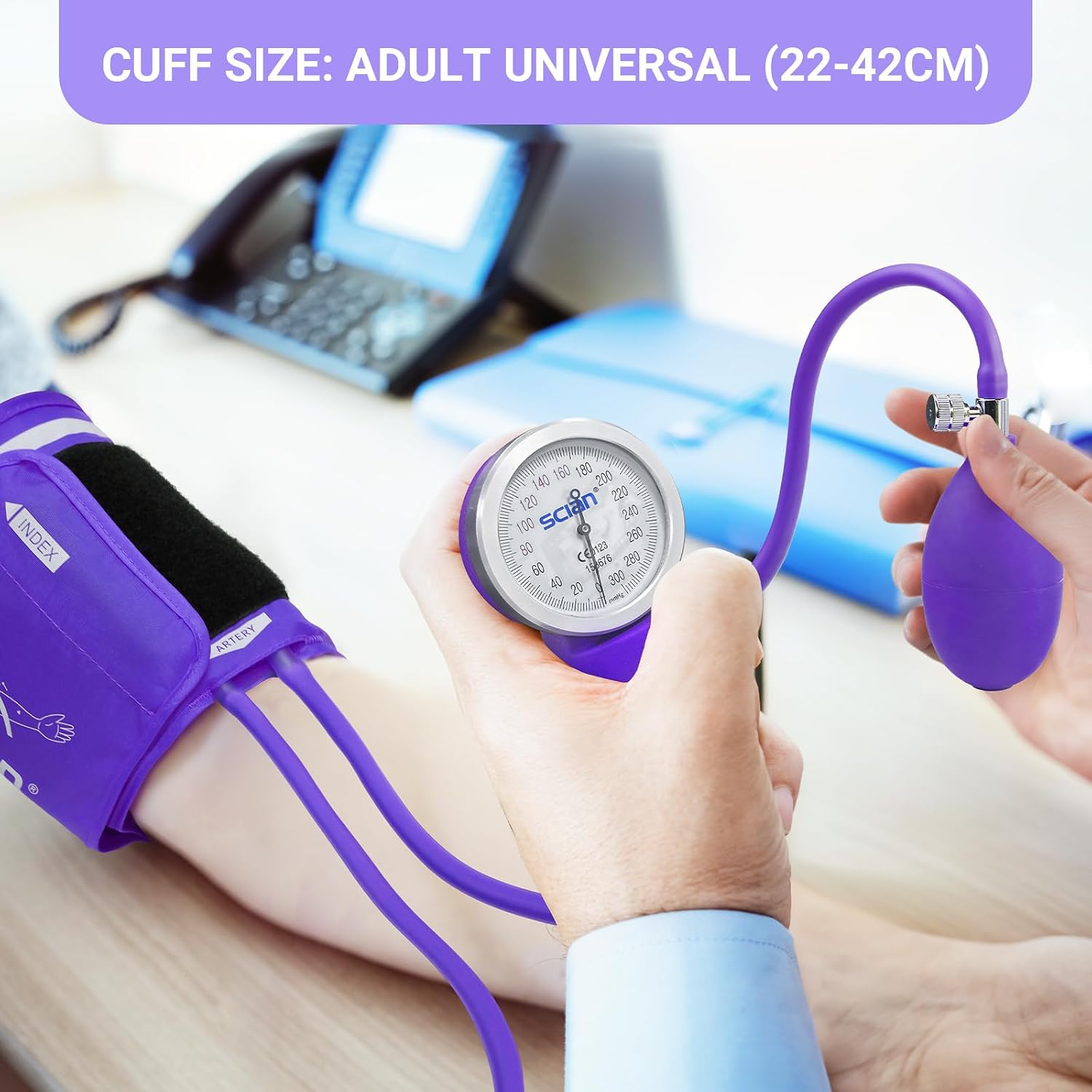 Professional Aneroid Sphygmomanometer and Sprague Rappaport Stethoscope, Manual Blood Pressure Kit with Cuff and