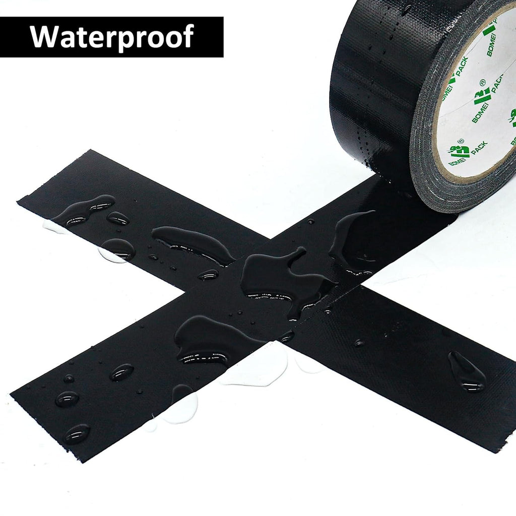 5 Pack Black Duct Tape Roll Crafts, Residue Free Duct Sealing Tape Multi Pack, 8.3Mil x1.88Inch x 35Yds