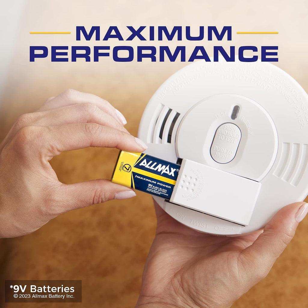 Allmax 9V Maximum Power Alkaline Batteries (48 Count) – 9 Volt | 7-Year Shelf Life • Leakproof Design • Ultra