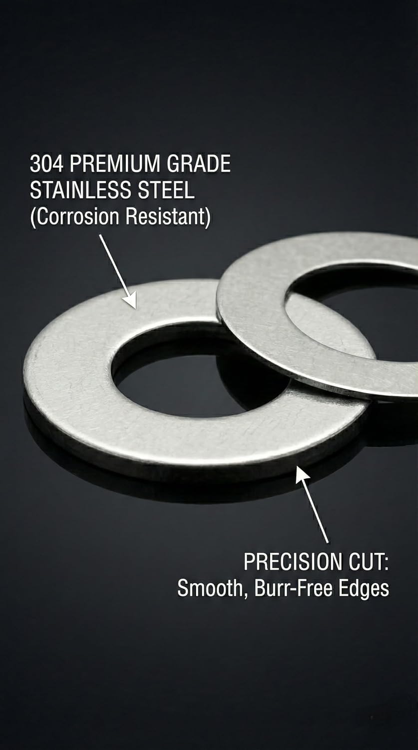 5x10mm Thin Shim Washers Stainless Steel 40pc 0.1-0.5mm 5mm ID