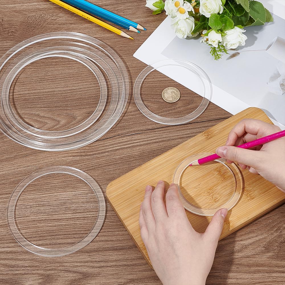 Router Template for Woodworking, 8 Circle Router Jig Templates 2.8~8 inch Clear Acrylic Inlay Templates Craft