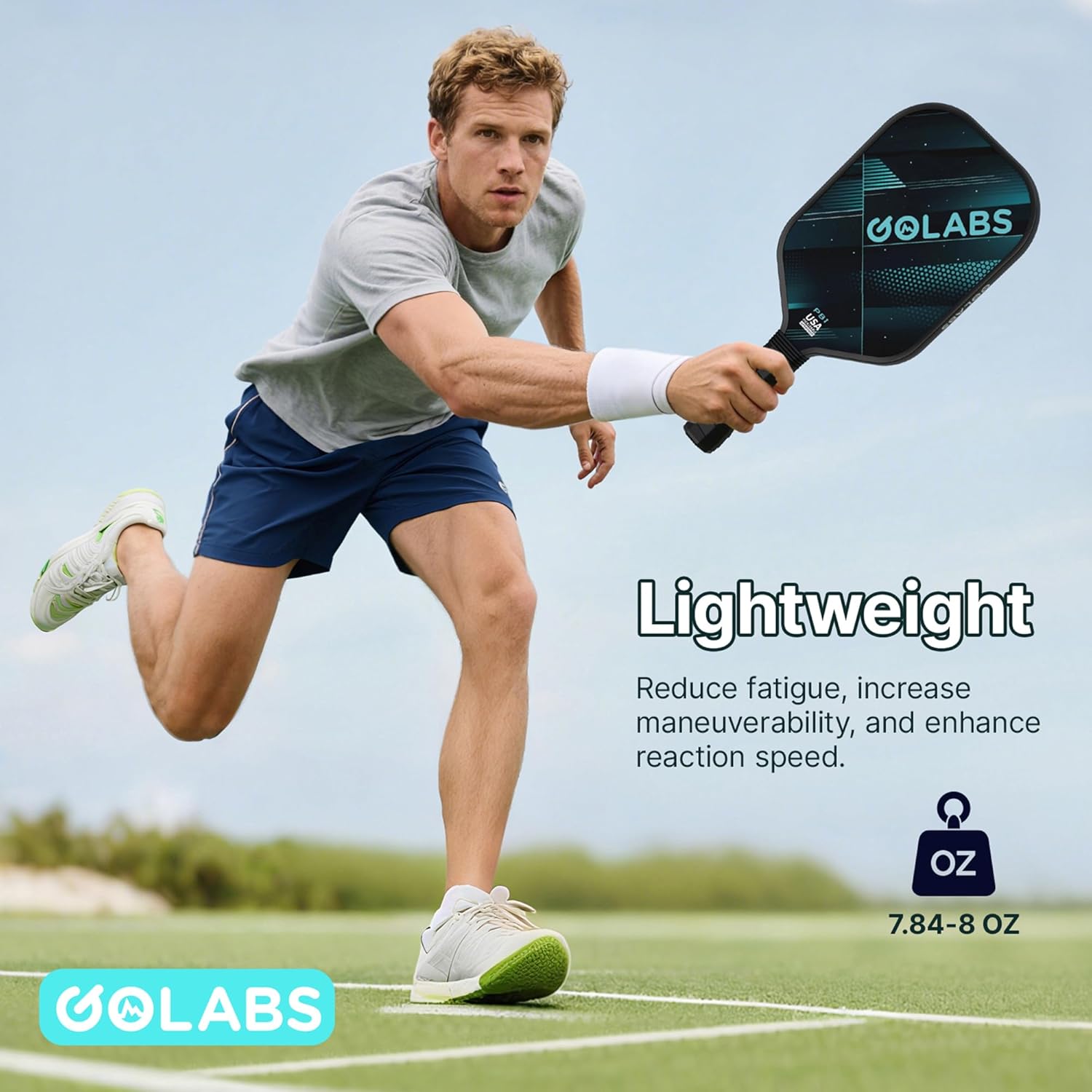 Pickleball Paddles Set of 2,Fiberglass USAPA Approved 16mm Thickness | 8oz Lightweight, 5.51" Comfort Anti-Slip