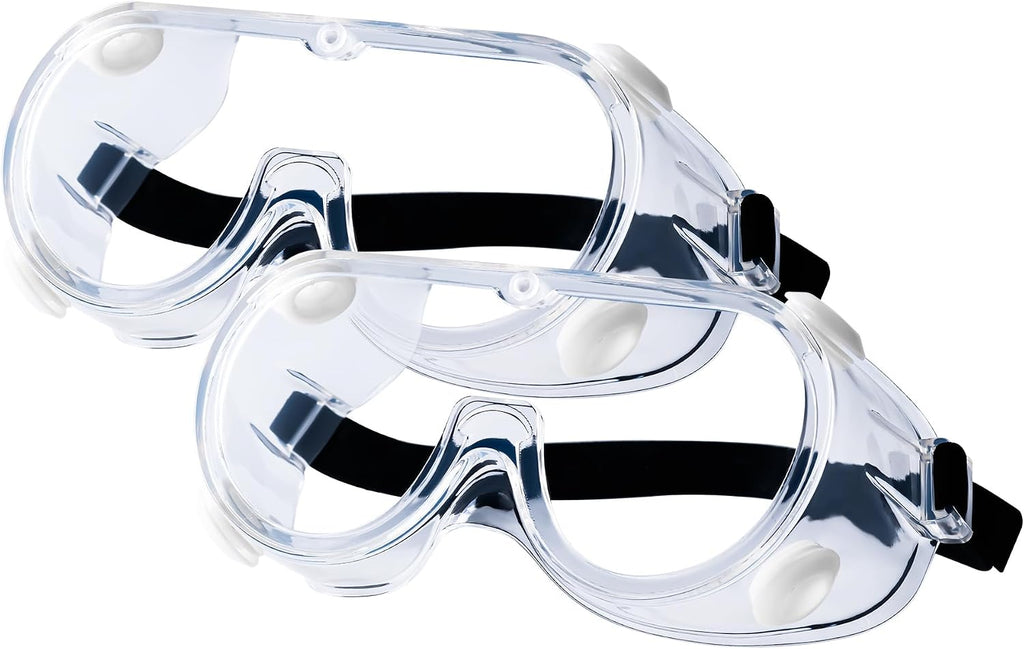 2-Pack Safety Goggles, Anti-Fog Lab Goggles for Men and Women | Over Glasses Safety Glasses for Chemistry Lab