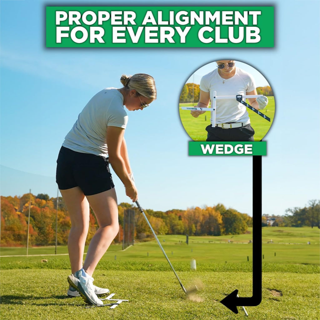 Golf Stance and Alignment Training Aid – Setup Left & Right Handed - Proper Ball Position & Foot Placement Golf