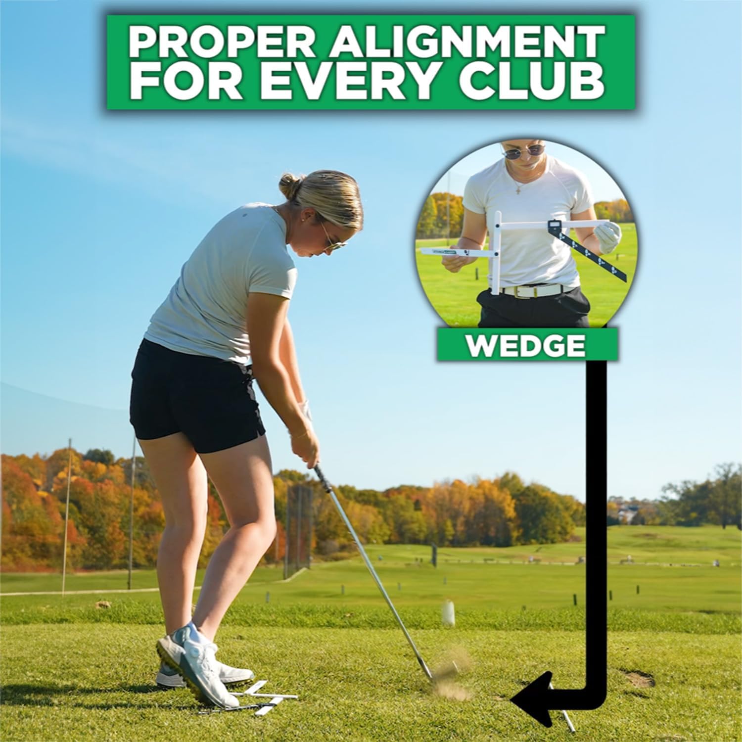 Golf Stance and Alignment Training Aid – Setup Left & Right Handed - Proper Ball Position & Foot Placement Golf