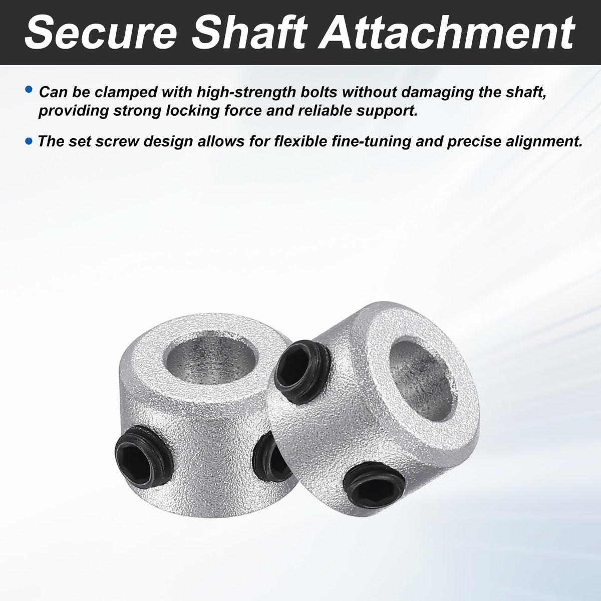 MECCANIXITY 10Pack Shaft Collar 5mm Bore 8mm Thick 11mm OD Silver