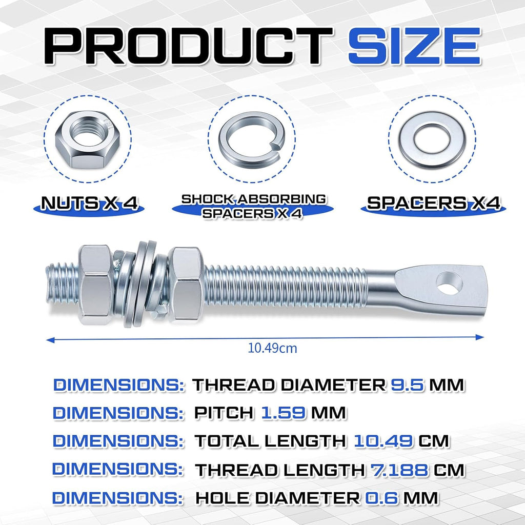 Tandefio 2 Pack #41 Chain Links, 2 Adjustment Bolts Slide Gate Opener