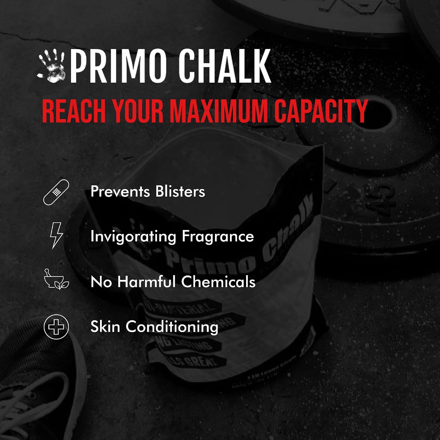 Resealable Bag: Loose Chalk for Weightlifting, Rock Climbing, & Gymnastics, Made in The USA, Chalk Ball Refill for