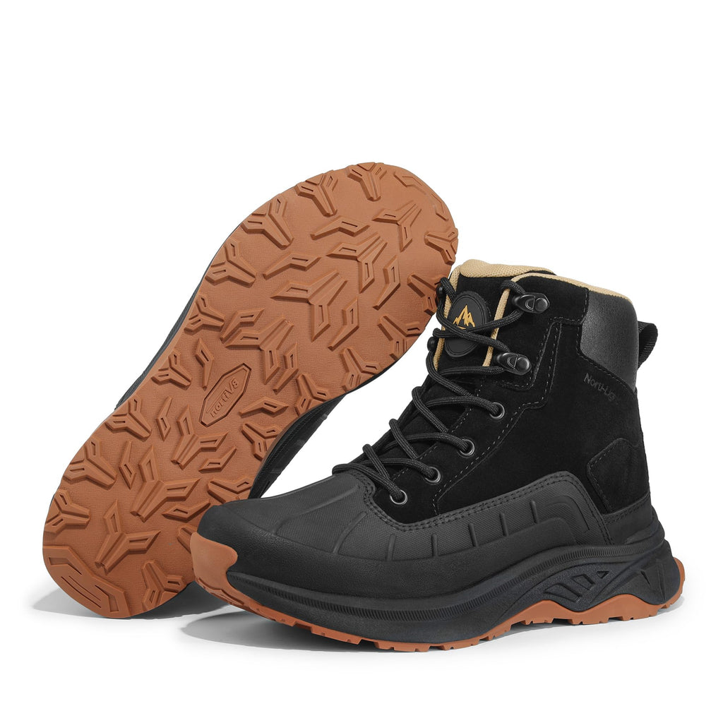 Women's Waterproof Hiking Boots,Black,7.5