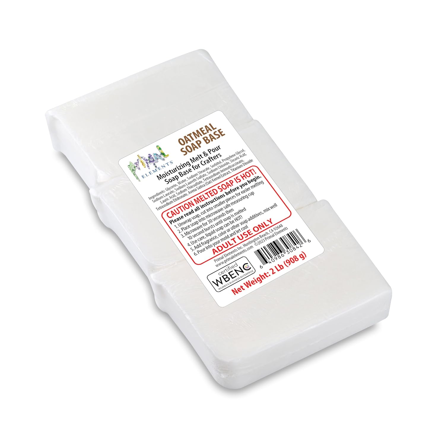 Oatmeal - Moisturizing Melt and Pour Glycerin Soap Base for Crafting and Soap Making, Easy to Cut - 2 Pound