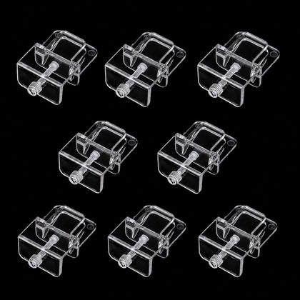 Aquarium lid Clips Fish Tank top Cover lid Support Holder Clip for Rimless or Rim Fish Tank (Transparent, 8pcs Fish