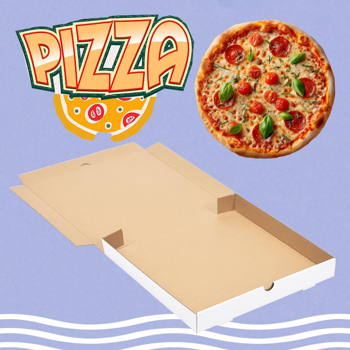 12x12x2 Inch 10 Pack Corrugated Pizza Boxes,Heavy Duty Cardboard Pizza Boxes,Disposable White Boxes for