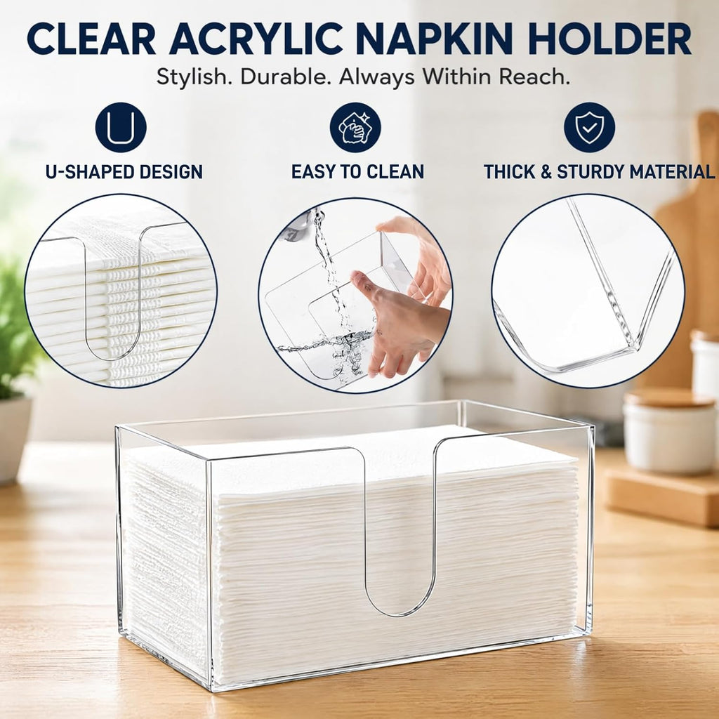 2 Pack Acrylic Paper Towel Holder, Suitable for Multifold Napkins