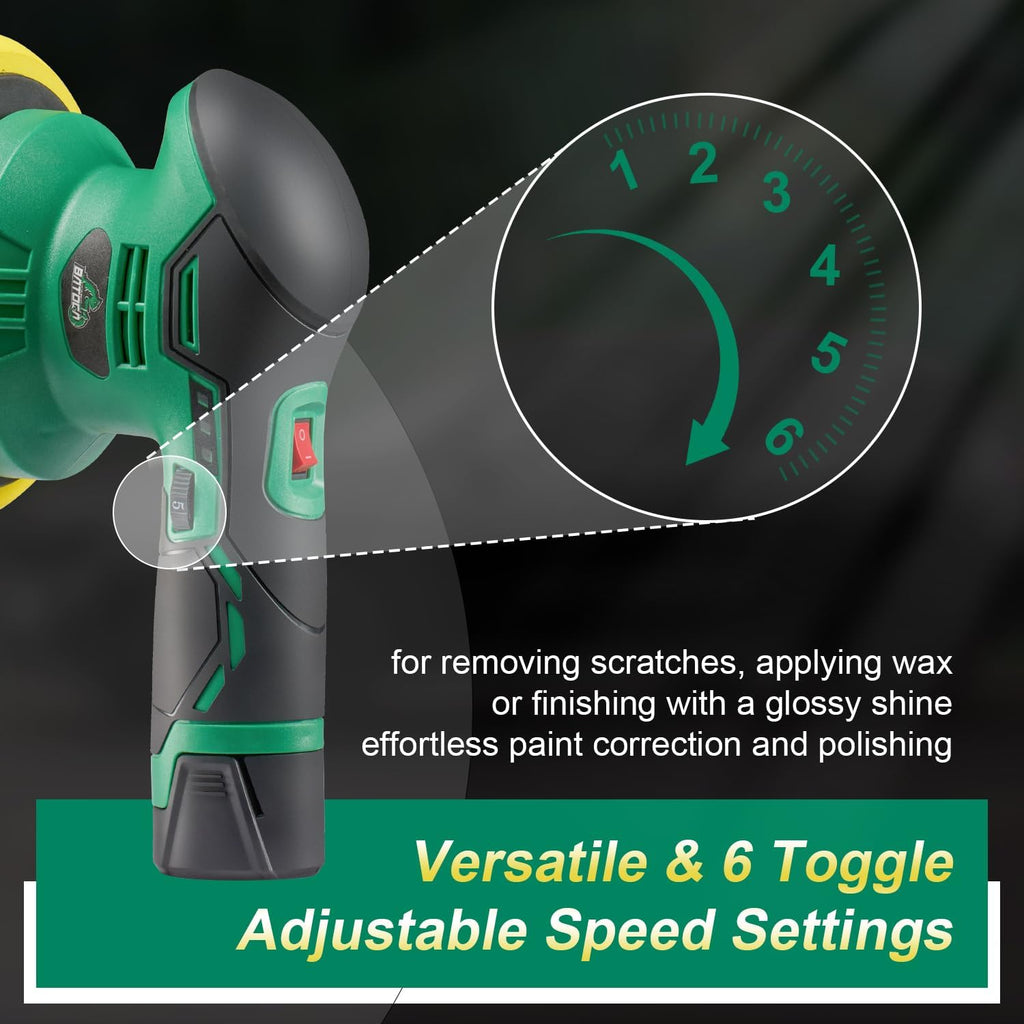S3 Cordless Car Polisher DA Buffer with 1pc 2.0Ah Battery