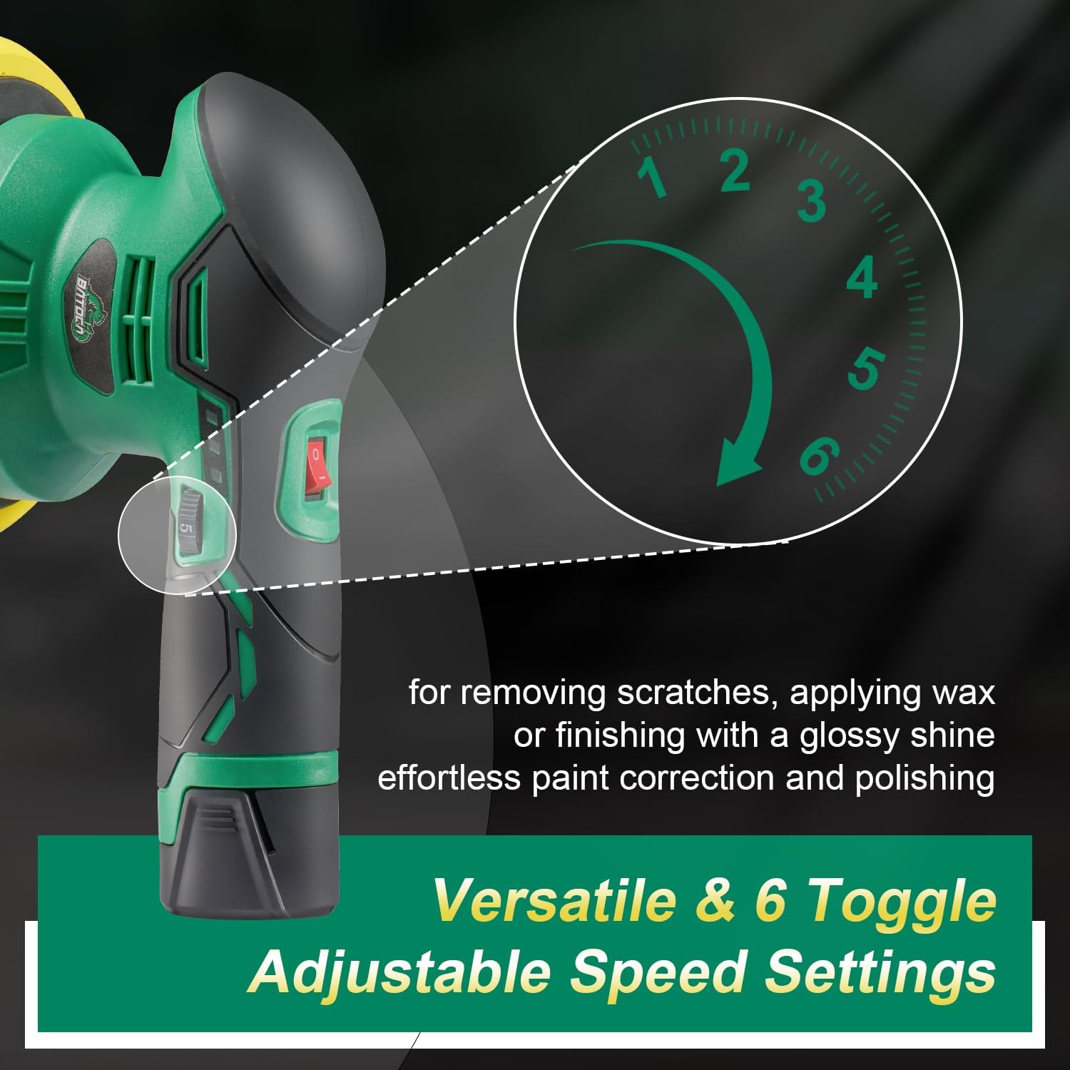 S3 Cordless Car Polisher DA Buffer with 1pc 2.0Ah Battery