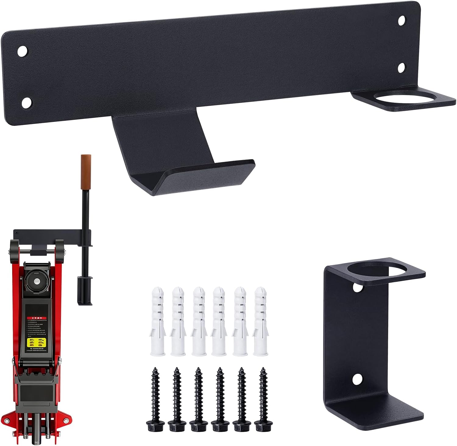 Jack Stand & Floor Jack Wall Mount Organizer Brackets | Hydraulic Trolley Jack Holder for Race Trailer Garage Storage