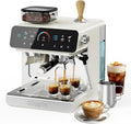Semi-Automatic Espresso Machine with Grinder, 2-in-1 Coffee Machine with Milk Frother, 20 Bar Pressure Coffee Maker