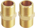 YOUHO 2-Pack 1/2" NPT Male Thread Brass Pipe Nipple Adapter Fittings