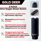 GOLD DEER 3/8-Inch Drive Oxygen Sensor Socket Oxygen Sensor Socket with Side Wire Cutout Car Oxygen Sensor Socket Fits Removal and Installation Offset O2 Sensor Spacer Sensor Extender