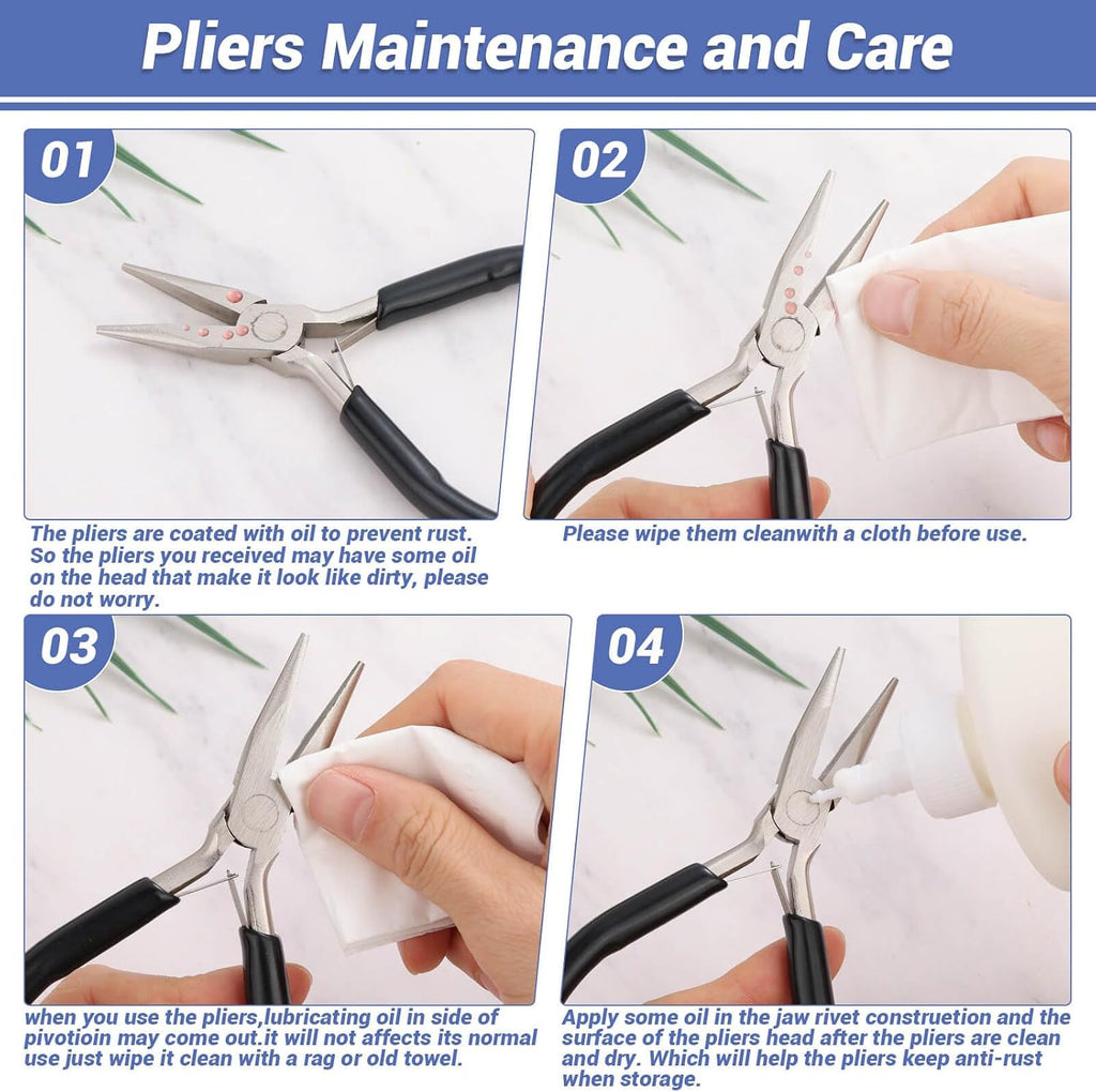 10 Pieces Jewelry Pliers Tools Set, Jewelry Making Tools Include 8 Pieces Pliers, Jump Ring Opener, Tweezers for Wire