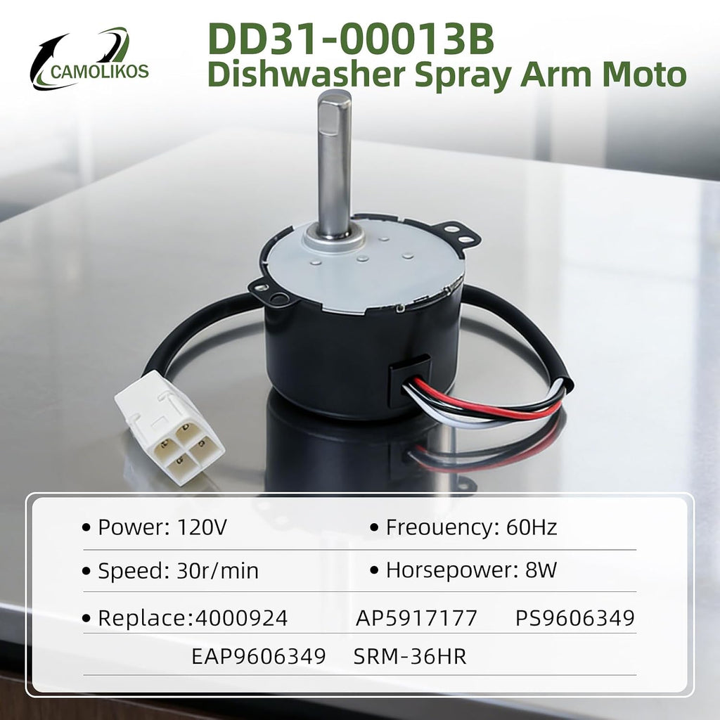 DD31-00013B Dishwasher Spray Arm Motor Fits for Samsung 4000924 50KTYZ Synchronous Motor Replaces EAP9606349 SRM-36HR AP5917177 PS9606349