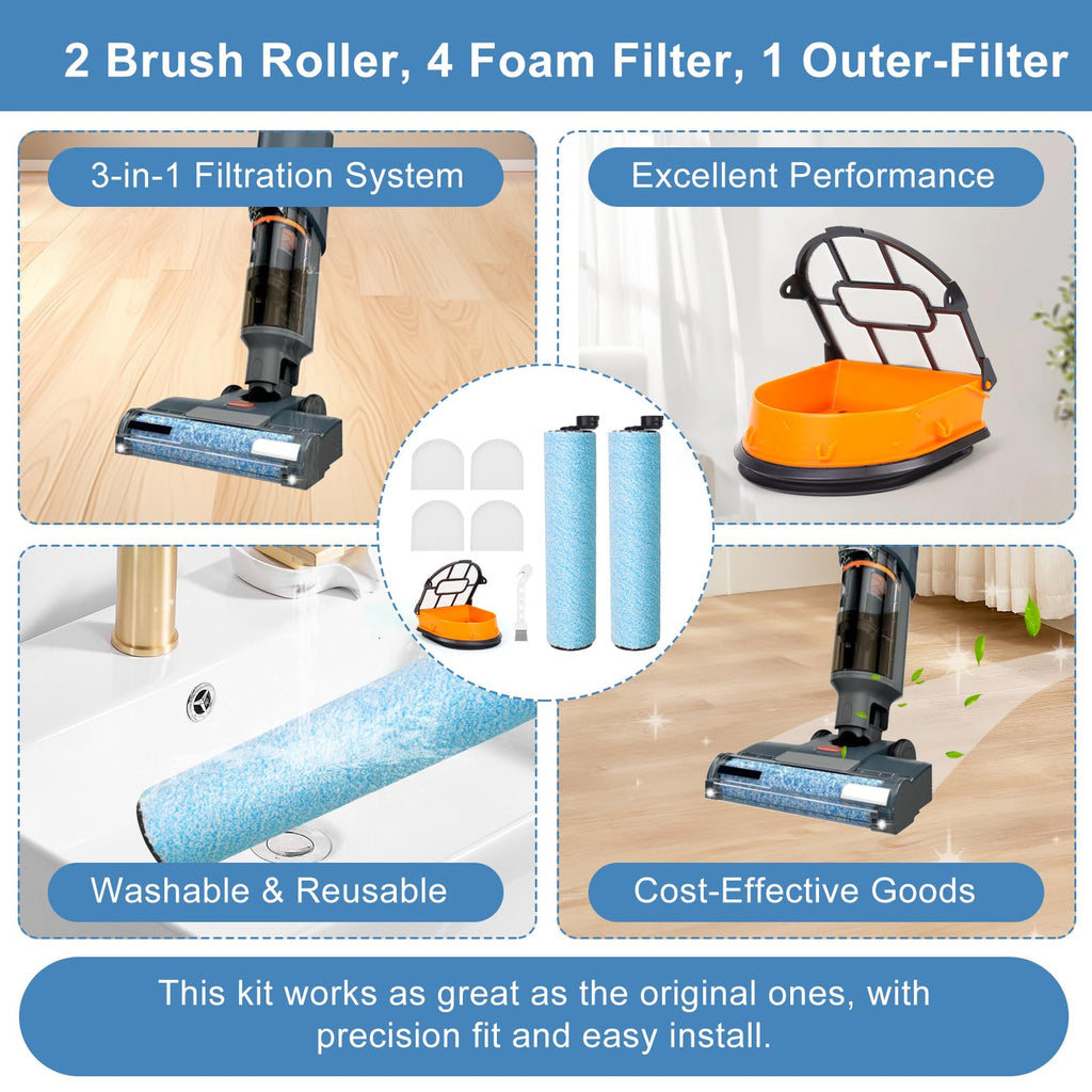 WD161 Replacement HEPA Filter and Brush Roller Set for Shark AW261