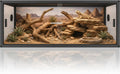 90 Gallon Reptile Tank, 48"x24"x18" Front Opening Reptile Terrarium, Black | Aluminum Frame Reptile Enclosure with