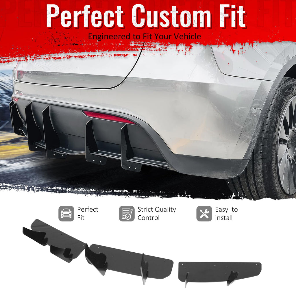 Fit 2020-2025 Tesla Model Y (Not Fit Model Y Juniper) Rear Diffuser