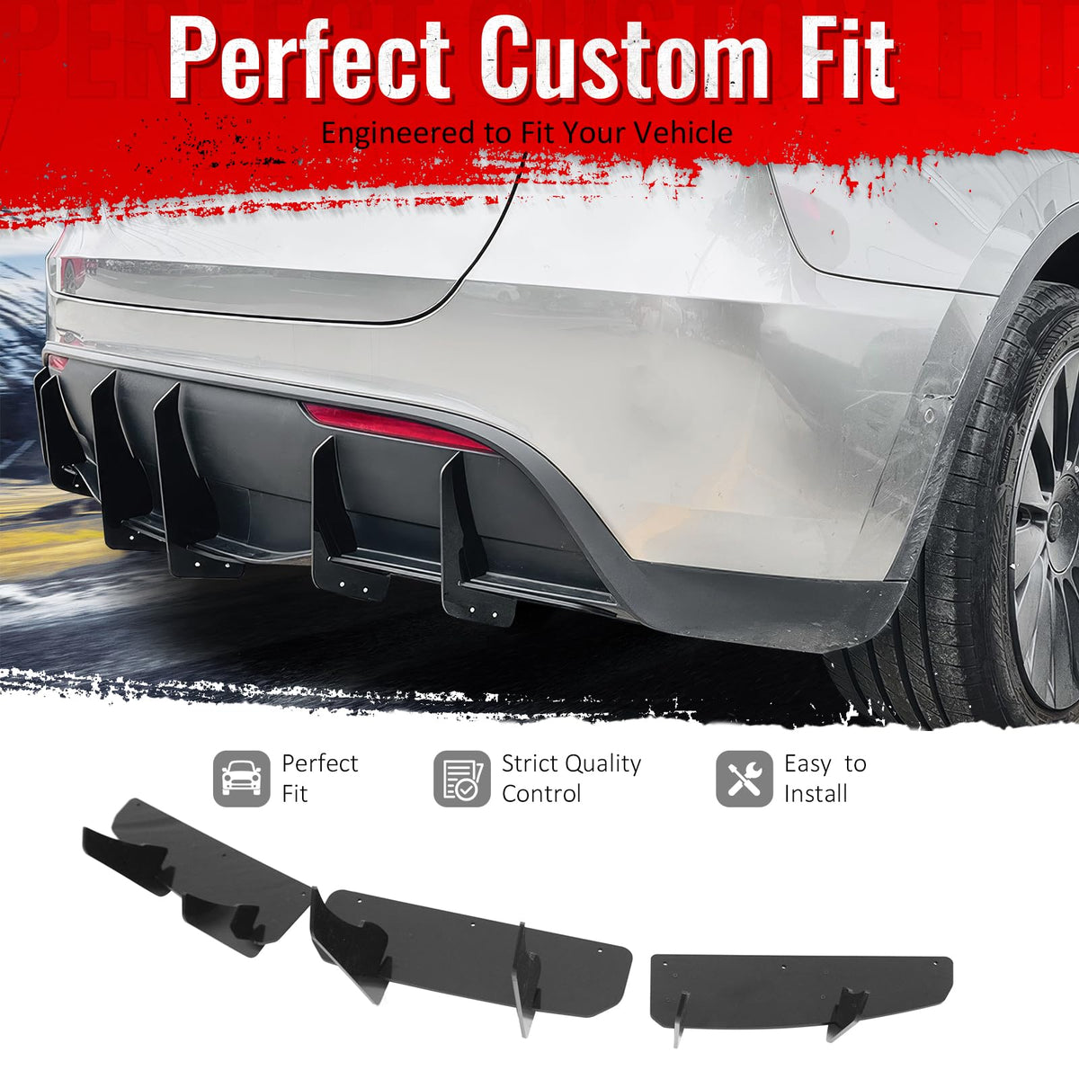 Fit 2020-2025 Tesla Model Y (Not Fit Model Y Juniper) Rear Diffuser