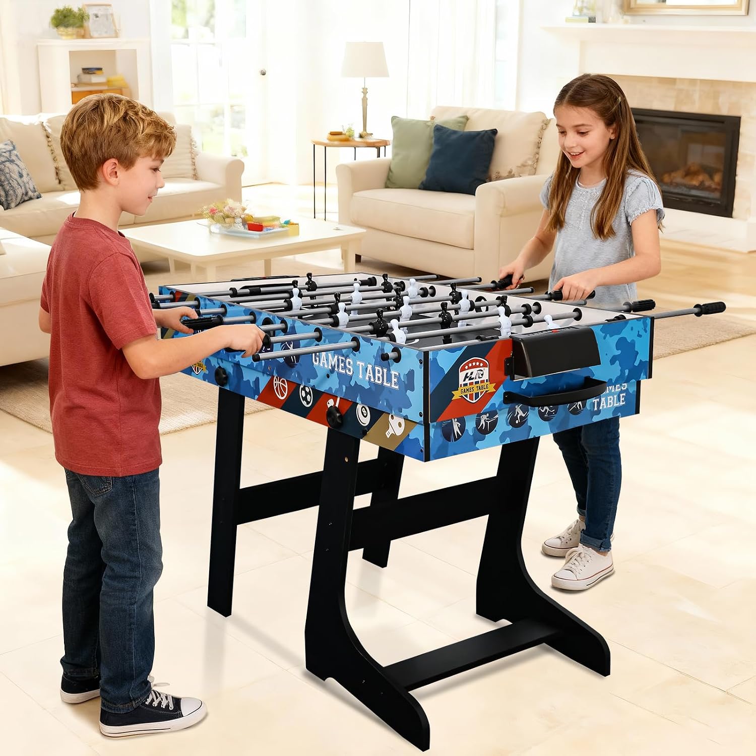 5 in 1 Multi Combo Game Table,Folding Multi Game Combination Table Set with Soccer Foosball Table,Pool Table,Hockey