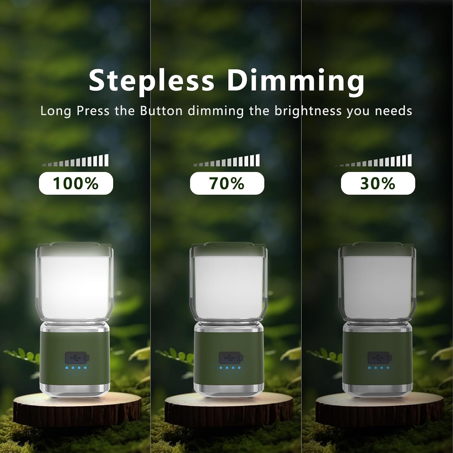 Portable Camping Lantern Rechargeable -4inch, 336LM LED Camping Lights Lantern with Redlight&20Hours Runtime&