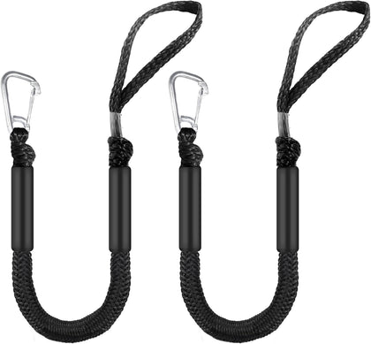 Single Hook Bungee Dock Lines – Adjustable Boat Tie Downs for Pontoon, Jet Ski, PWC, Kayak | Small Cruiser Mooring