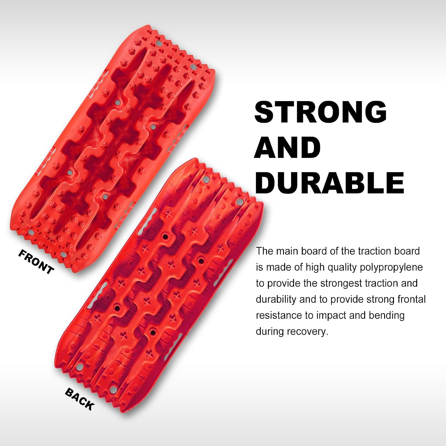 27-Inch Off-Road Traction Boards, Recovery Tracks, and Traction Mat Set for Snow, Mud and Sand Rescue