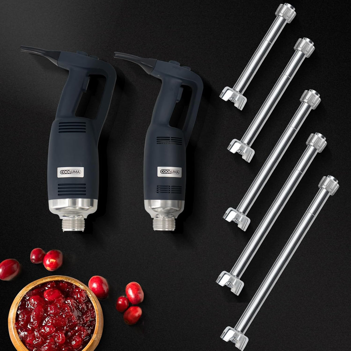 X-Heavy Huty 750W Commercial Immersion Blender, 22 Inch Removable Shaft, 8,000-19,000 RPM Variable Speed, 64 Gallons