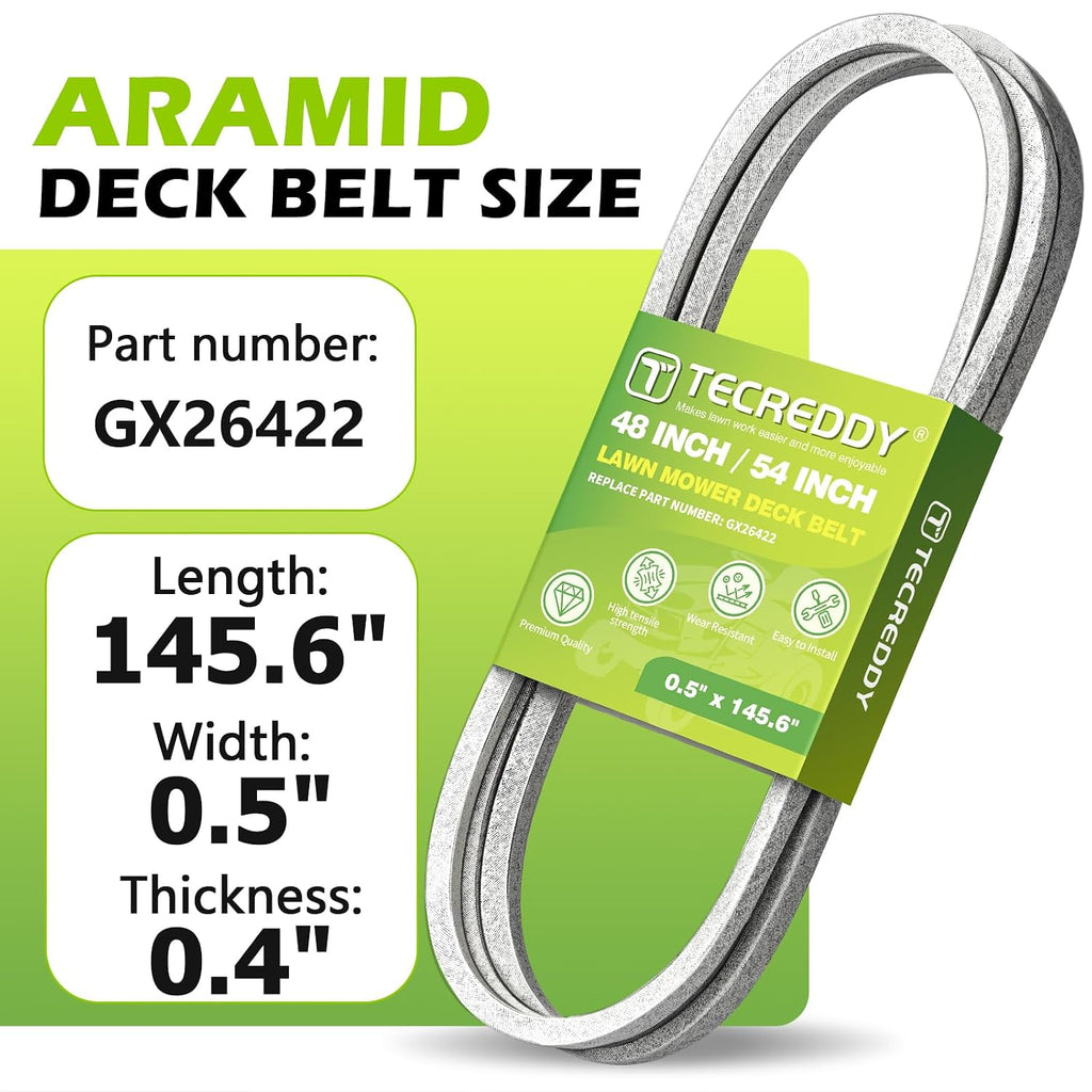 GX26422 Mower Deck Belt for John Deere Z325E Z330R Z355R Z375R Z330M Z355E Z365R ZTrak Zero Turn Lawn Mower - Aramid Cord, 0.51" x 145.65"