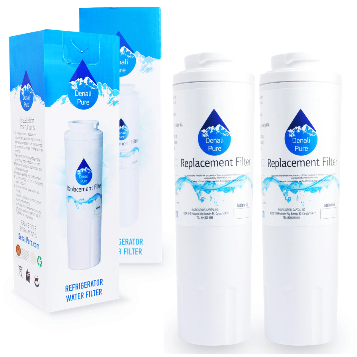 2-Pack Replacement for MSD2355HEB Refrigerator Water Filter