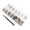 E Clips Assortment Kit, Snap Rings Assortment Kit with Retaining Rings, 425PCS 304 Stainless Steel E Clip Set (M1.5-M15)