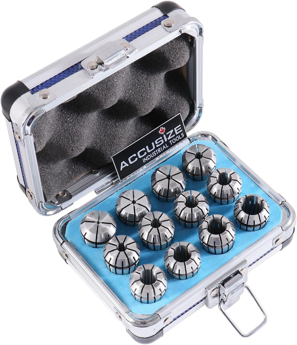 Accusize ER20 Collet Set, 1/16in-1/2in, 12Pc, 0223-0799