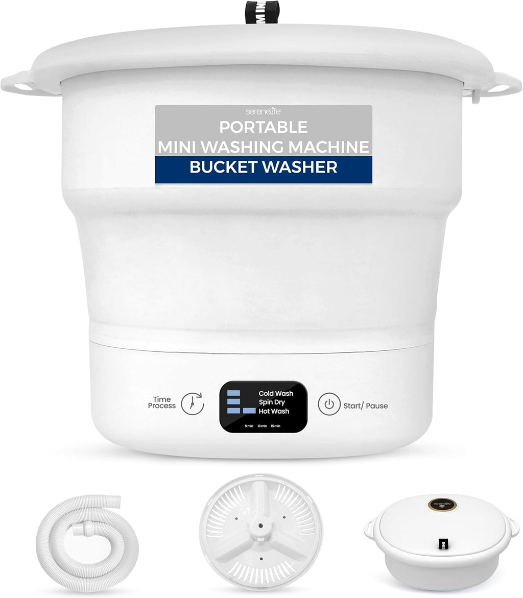 PUCWM44.5 Portable Mini Washing Machine – Folding Bucket Washer for Clothes & Laundry – Lightweight, Compact & Easy