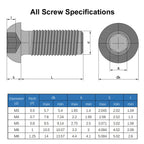 50Pcs M3 x 30mm Button Head Socket Cap Screws, Alloy Steel 10.9 Grade