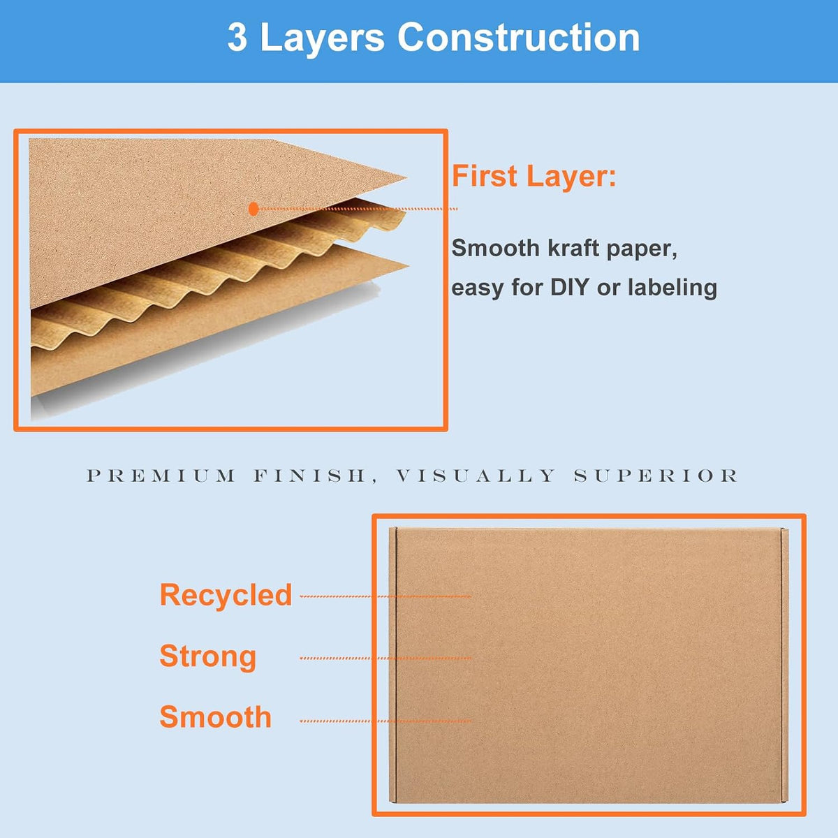 Shipping Boxes 7x5x2" 60 Pack Brown Corrugated Cardboard Box Mailer