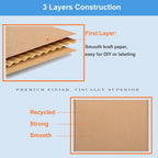 Brown Shipping Boxes 13x11x3" 25 Pack Corrugated Cardboard Mailers