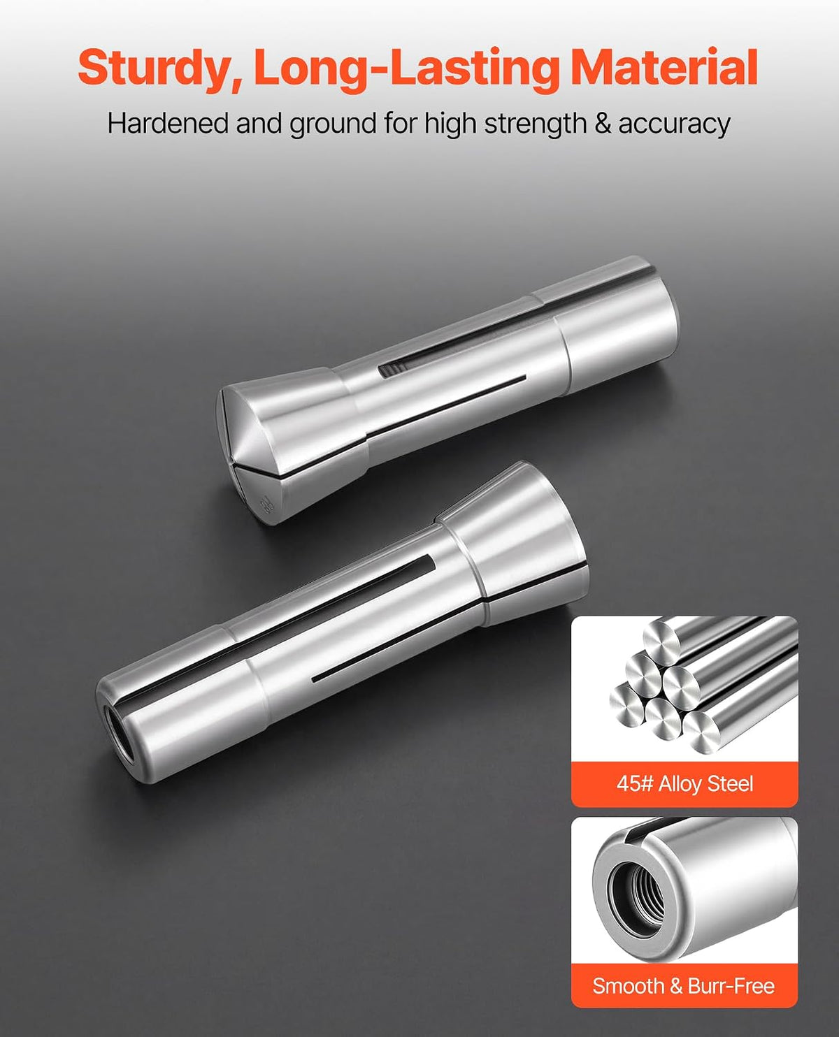 VEVOR R8 Collet Set 1/16"-3/4" 23 Piece R8 Precision Mill Collet Chuck Set