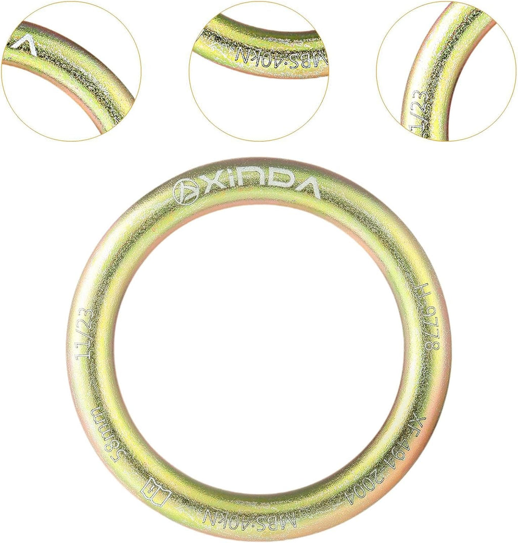 40kN Rappel Ring - Alloy Steel Rope Connector for Climbing, Aerial Work, & Outdoor Sports (3.07x0.39 inch)